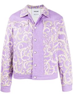 Emilio Pucci джинсовая куртка с принтом Selva из коллаборации с KOCHÉ