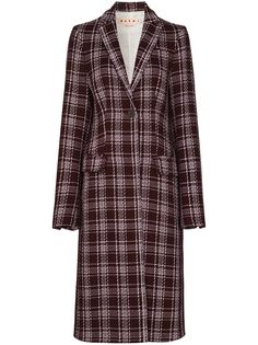 Marni однобортное пальто в клетку
