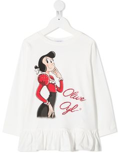 Monnalisa топ с принтом и оборками