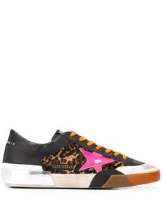 Golden Goose кеды Superstar с леопардовыми вставками