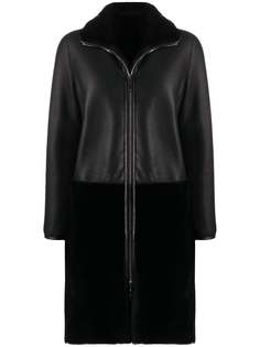 Emporio Armani пальто длины миди со вставками