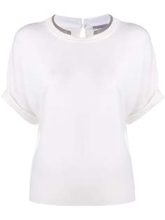 Brunello Cucinelli трикотажный топ с декором Monili