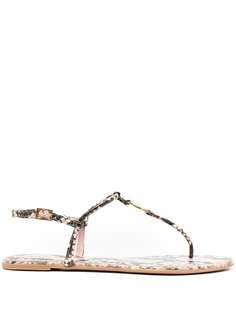 Tory Burch сандалии со змеиным принтом