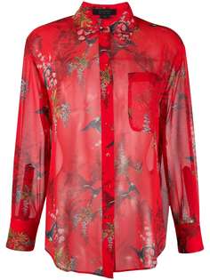 AllSaints полупрозрачная рубашка с цветочным принтом