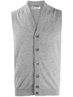 Brunello Cucinelli кашемировый кардиган без рукавов