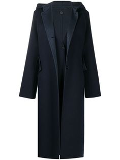 Jil Sander однобортное пальто с капюшоном