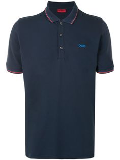 HUGO полосатая рубашка поло с вышитым логотипом