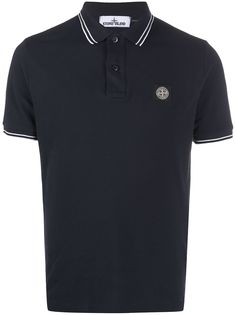 Stone Island рубашка поло с нашивкой-логотипом