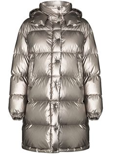 Moncler пуховик Gaou с эффектом металлик