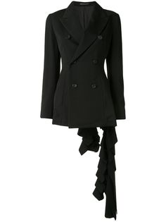 Yohji Yamamoto двубортный пиджак с оборками
