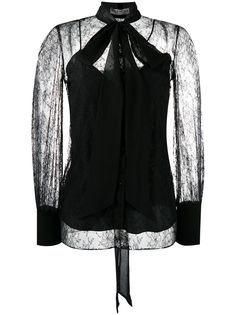 Givenchy кружевная блузка с бантом