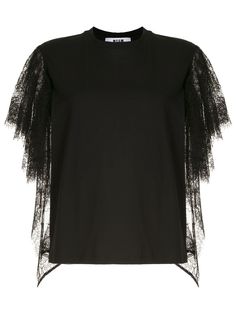 MSGM футболка с кружевными рукавами