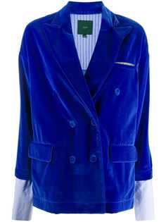 Jejia двубортный пиджак с контрастными манжетами