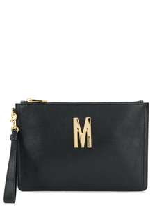 Moschino клатч с металлическим логотипом