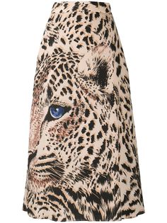 MSGM юбка миди с леопардовым принтом