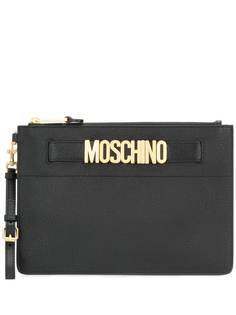 Moschino клатч с металлическим логотипом