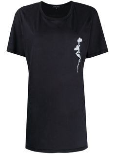 Ann Demeulemeester футболка с цветочной аппликацией