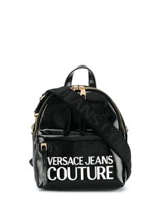 Versace Jeans Couture лакированный рюкзак с логотипом