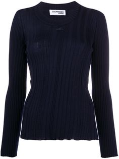 Courrèges топ в рубчик с длинными рукавами и логотипом