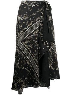 AllSaints юбка асимметричного кроя с цветочным принтом