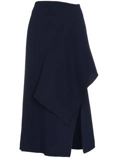 Roland Mouret асимметричная юбка миди с драпировкой