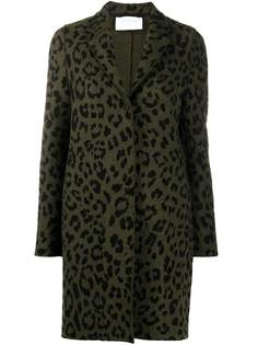 Harris Wharf London однобортное пальто с леопардовым принтом