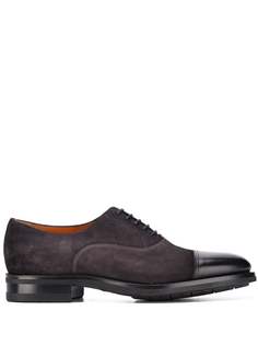 Santoni туфли на шнуровке с контрастным носком