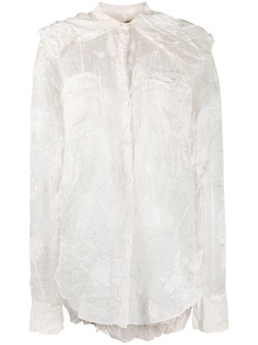 Nina Ricci рубашка с жатым эффектом и цветочным узором