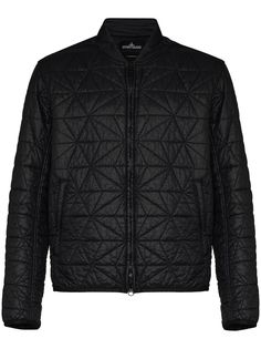 Stone Island Shadow Project стеганая куртка-бомбер с геометричным узором