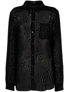 Ann Demeulemeester рубашка в бархатную полоску с длинными рукавами