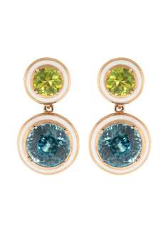 Selim Mouzannar серьги Mina из розового золота с гиацинтом и хризолитом