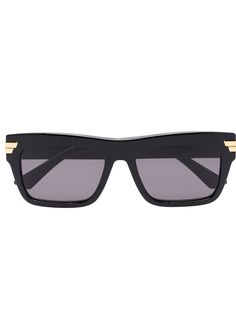 Bottega Veneta Eyewear солнцезащитные очки в трапециевидной оправе