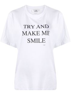 Victoria Victoria Beckham футболка с надписью try and make me smile