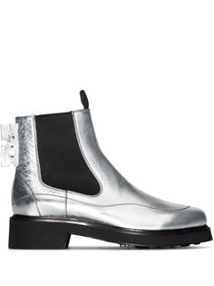Off-White ботинки челси с эффектом металлик