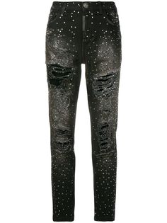Philipp Plein джинсы скинни с эффектом потертости