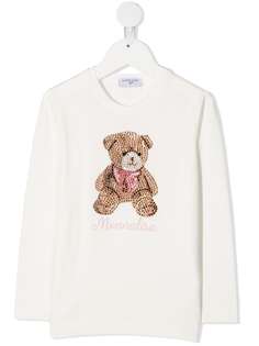 Monnalisa топ с принтом и логотипом