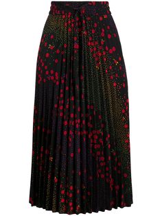 RedValentino плиссированная юбка с цветочным принтом
