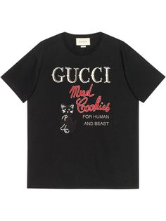 Gucci футболка с вышивкой Mad Cookies