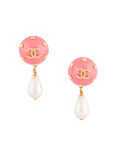 Chanel Pre-Owned серьги-подвески 1996-го года с жемчугом