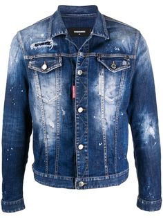 Dsquared2 джинсовая куртка с эффектом потертости