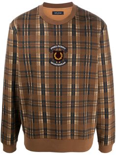 Fred Perry толстовка в клетку тартан