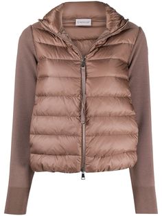 Moncler пуховик с трикотажными рукавами