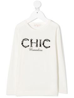 Monnalisa футболка с вышивкой Chic