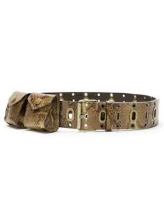 Nk leather pockets belt НК