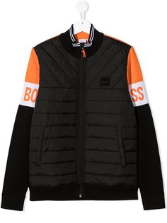 Boss Kids куртка со вставками и логотипом