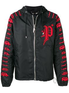 Philipp Plein куртка с капюшоном и вышитым логотипом Dont Leave