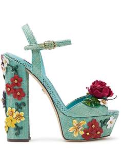 Dolce & Gabbana босоножки с цветочной аппликацией