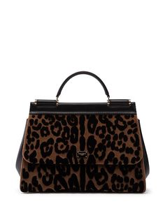 Dolce & Gabbana сумка Sicily среднего размера с леопардовым принтом