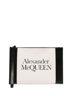 Alexander McQueen клатч в стиле колор-блок с тисненым логотипом
