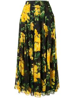 Carolina Herrera плиссированная юбка с цветочным принтом